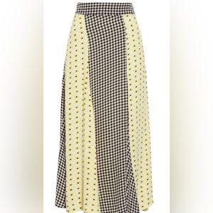 Ganni floral and Gingham print skirt Fabric